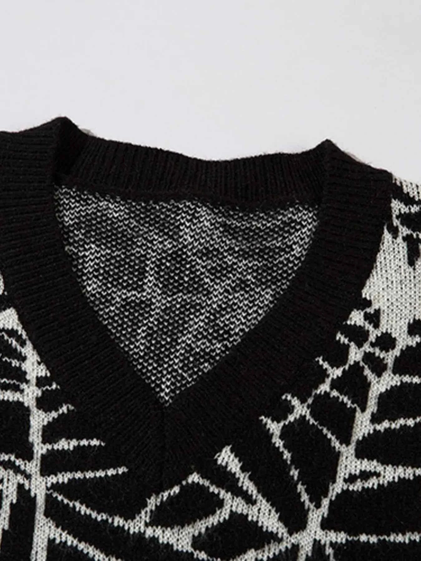 Men's Spider Web V-Neck Sweater Vest